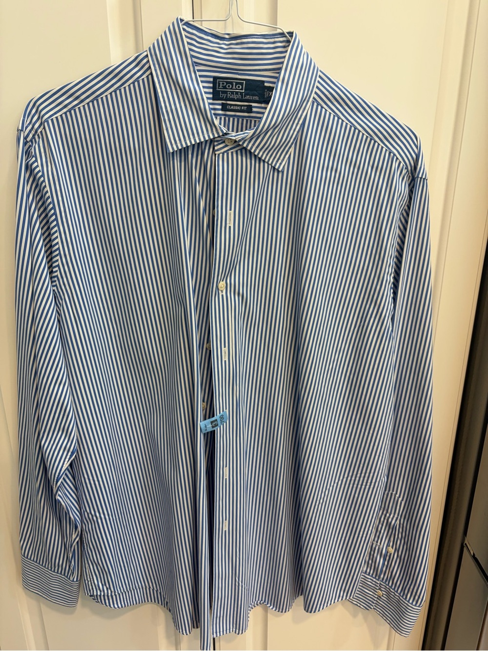 Ralph Lauren Blue and White Striped Dress Shirt